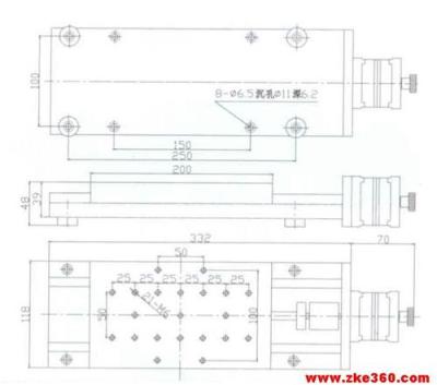 行程150mm精研丝杆一维重载电动可调式移动台