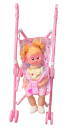 musical doll with trolley