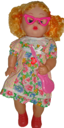 musical doll with guita and glass