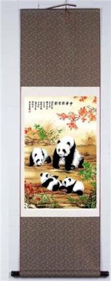 中华瑰宝图熊猫 真丝织锦画 文化礼品 丝绸礼品