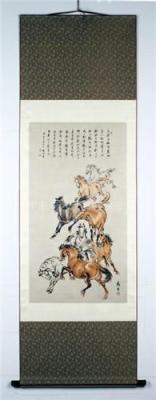 八骏图 马晋 真丝织锦画 文化礼品 丝绸礼品 商务礼品