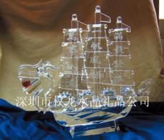 水晶帆船 水晶摆件 水晶模型 水晶商务 办公礼品