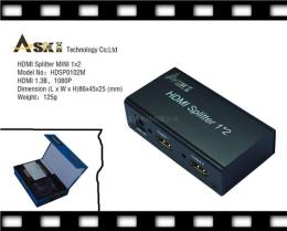 HDMI视频分配器 1x2 一进二出 HDSP0102-MINI