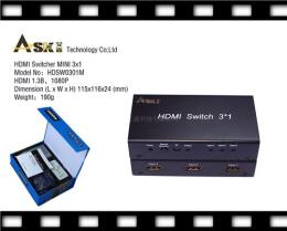 HDMI切换器 3切1 型号 HDSW0301-MINI