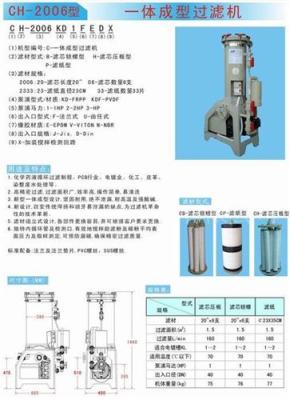 三川宏电镀过滤机CH-2006型